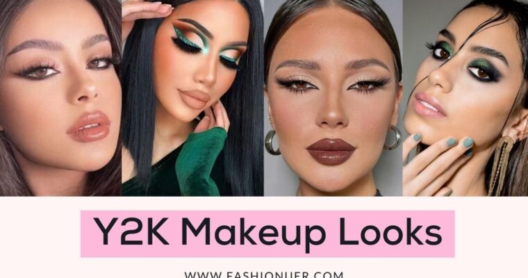 There is glitter and vibrant colors in the Y2K makeup look.